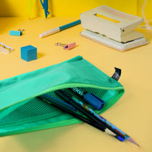 Zipper Mesh Pouch Multipurpose Travel Bag for Cosmetics Makeup Offices Supplies (25 x 16 cm)