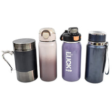 Stainless Steel Water Bottles Approx 600ML (Mix Design & Color / 1 Pc)