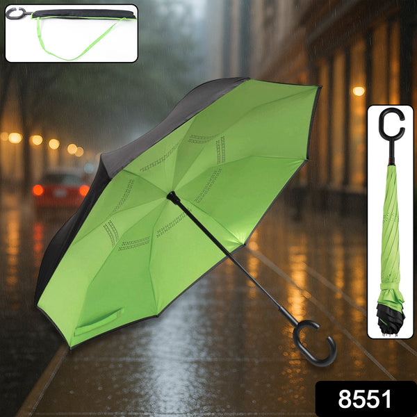 Foldable UV & Rain Umbrella with C-Shaped Handle – Kids (1 Pc / Mix Color)