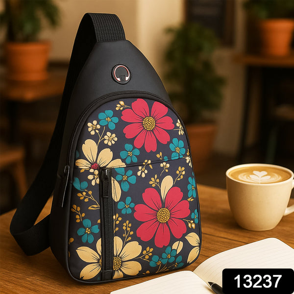 Waterproof Waist Bag, Shoulder Bags USB Charging Earphone Hook Sling Travel Bag (1 Pc / Mix Color)